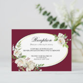 ボホエレガントブルゴーニュフローラ結婚金ゴールド受信 エンクロージャーカード (スタンド正面)