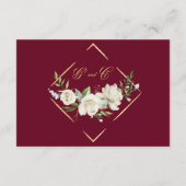 ボホエレガントブルゴーニュフローラ結婚金ゴールド受信 エンクロージャーカード (裏面)