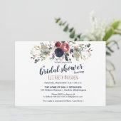 ボホエレガントブルゴーニュ海軍フローラブライダルシャワー 招待状 (スタンド正面)