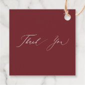 ボホエレガントブルゴーニュ赤面フローラ結婚ズ フェイバータグ (裏面)