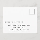 ボホエレガントブルゴーニュ赤面フローラRSVP ポストカード (裏面)