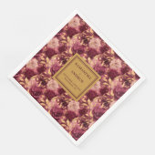 ボホエレガントブルゴーニュ金ゴールドの結婚布ナプキン (コーナー)