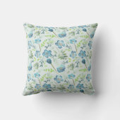 ボホエレガントブルーグリーン水彩花名 クッション (裏面)