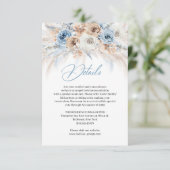 ボホエレガントブルーフローラとアイボリーバラパンパ エンクロージャーカード (スタンド正面)