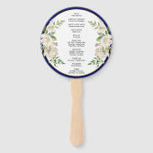 ボホエレガントブルーフローラ結婚式 ハンドファン (裏面)