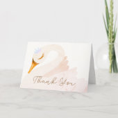 ボホエレガントプリンセススワンガールベビーシャワー サンキューカード (正面)