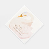 ボホエレガントプリンセススワンガールベビーシャワー スタンダードランチョンナプキン (角)