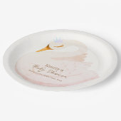 ボホエレガントプリンセススワンガールベビーシャワー ペーパープレート (アングル)