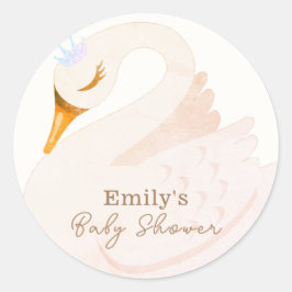 ボホエレガントプリンセススワンガールベビーシャワー ラウンドシール