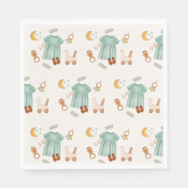 ボホエレガントベビーガール服赤ちゃんシャワー スタンダードランチョンナプキン