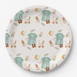 ボホエレガントベビーガール服赤ちゃんシャワー ペーパープレート