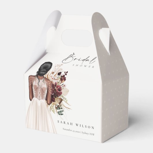 ボホエレガントホワイトズ結婚ガウンブライダルシャワー フェイバーボックス (裏面サイド)
