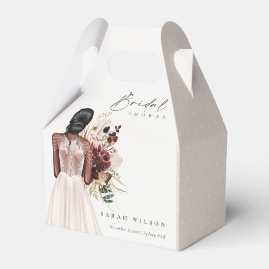 ボホエレガントホワイトズ結婚ガウンブライダルシャワー フェイバーボックス (正面サイド)