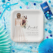 ボホエレガントホワイトズ結婚ガウンブライダルシャワー ペーパープレート (パーティー)