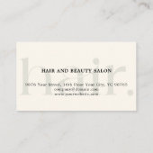 ボホエレガントホワイトブラックハサミ美容師 名刺 (裏面)