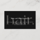 ボホエレガントホワイトブラックハサミ美容師 名刺 (裏面)