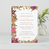ボホエレガントボタニカルウォーター色フローラ結婚ズ 招待状 (スタンド正面)