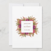 ボホエレガントボタニカルウォーター色フローラ結婚ズ 招待状 (裏面)