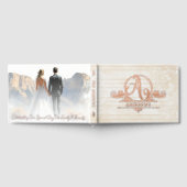 ボホエレガントボタニカルカスタムモノグラム結婚ズ ゲストブック (全面)