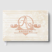 ボホエレガントボタニカルカスタムモノグラム結婚ズ ゲストブック (正面)