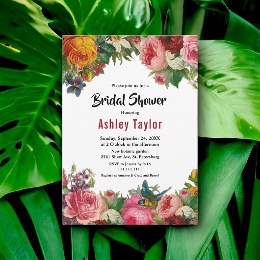 ボホエレガントボタニカルガーデンフローラブライダルシャワー 招待状