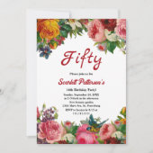 ボホエレガントボタニカルガーデンフローラ50誕生日 招待状 (正面)