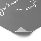 ボホエレガントボタニカルリースイングレーパーソナライズされた ポスター (角)