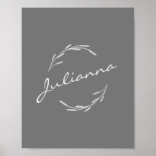 ボホエレガントボタニカルリースイングレーパーソナライズされた ポスター (正面)