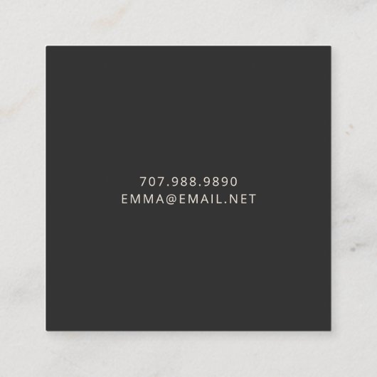 ボホエレガントボタニカル花模様ブラックコールカード コーリングカード (裏面)