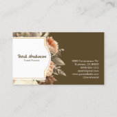 ボホエレガントボヘミアン金ゴールドシャンパンブラウンフローラ 名刺 (裏面)