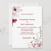 ボホエレガントマルーンフラワー結婚式招待状 招待状 (正面)