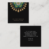 ボホエレガントマンダラフローラスピリチュアルコーチ スクエア名刺 (正面/裏面)