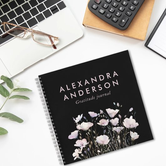 ボホエレガントミニマルピンクワイルドフラワーウォーター色 ノートブック