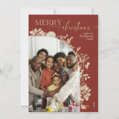 ボホエレガントミニマルレッドのクリスマス写真 シーズンカード (正面)