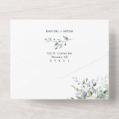 ボホエレガントモダングのグ結婚リーリー写真 オールインワン招待状 (裏面)