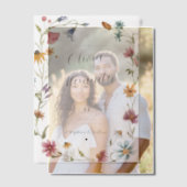 ボホエレガントモダンワイルドフラワー結婚ズ ベラム紙招待状 (オフセット (カップル))