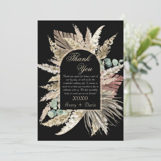 ボホエレガントモダンーテラコッタサンキューカード 招待状 (スタンド正面)