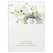 ボホエレガントモダン抽象芸術グリーンホワイトフローラ クリップボード (裏面)