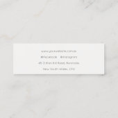 ボホエレガントモダン抽象芸術グリーンホワイトフローラ スキニー名刺 (裏面)