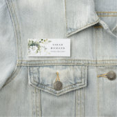 ボホエレガントモダン抽象芸術グリーンホワイトフローラ 名札 (インサイチュ)