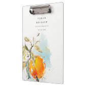 ボホエレガントモダン抽象芸術スケッチオレンジガーデン クリップボード (左)