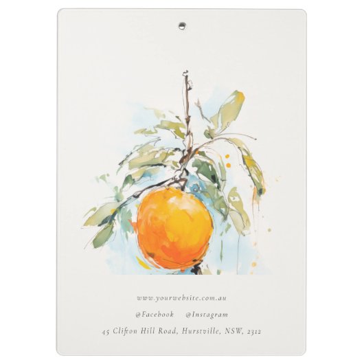 ボホエレガントモダン抽象芸術スケッチオレンジガーデン クリップボード (裏面)