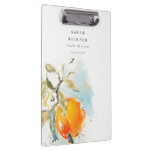 ボホエレガントモダン抽象芸術スケッチオレンジガーデン クリップボード (右)