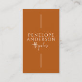 ボホエレガントモノグラムQRコードモダンテラコッタ 名刺 (正面)