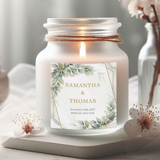 ボホエレガントユーカリ緑の金ゴールドシール スクエアシール