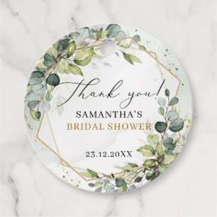 ボホエレガントユーカリ緑ブライダルシャワー フェイバータグ