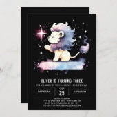 ボホエレガントライオン誕生日 招待状 (正面/裏面)