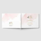 ボホエレガントライトピンクバラ結婚金ゴールド ゲストブック (全面)