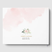 ボホエレガントライトピンクバラ結婚金ゴールド ゲストブック (裏面)