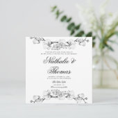 ボホエレガントラン白黒ユニーク結婚ズ 招待状 (スタンド正面)